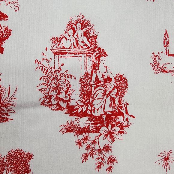 Vintage Kathy Ireland Pants Womens 19 Red Oriental Toile Straight Leg Crop Capri - Picture 4 of 14